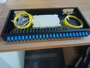 24 Port SC Rack Mount Enclosure Box + Splice Trays Fiber Cables Spool SingleMode SC-UPC Kit (Include 1M 24Strand Pigtail+24 Core LGX Loaded Patch Panel - Fits 19" Racks Cabinet