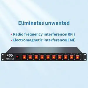 PDU Power Strip Surge Protector,10 Outlet 1U Network-Grade Full Metal PDU Power Strip with Rackmount,100V-240V/15A Designed for Server Rack