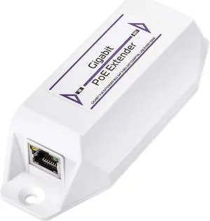 Gigabit PoE Extender, 10/100/1000Mbps, 1 Channel PoE Repeater, PoE Amplifier, PoE Booster, Wall-Mount, Comply with IEEE 802.3at / 802.3af, Not Support Passive PoE, Plug and Play, POE10