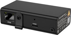 Gigabit PoE+ (802.3at) to USB-C 3.0 Power + Data Delivery w/ 25 Watt Output - Power over Ethernet Active PoE Adapter to USB-C for iPad Pro 12.9, Surface Go, Galaxy Tab for POS, Kiosks & More