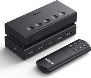 HDMI Switch 5 in 1 Out 4K@60Hz, HDMI Splitter with Remote 5 Port HDMI Switcher Selector Support 3D CEC HDR HDCP2.2 Compatible with PS5/4/3 Xbox Nintendo Switch