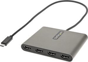 USB C to 4 HDMI Adapter - External Video & Graphics Card - USB Type-C to Quad HDMI Display Adapter Dongle - 1080p 60Hz - Multi Monitor Video Converter - Windows Only (USBC2HD4)
