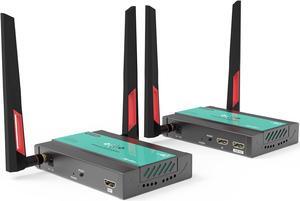Wireless HDMI Transmitter and Receiver Extender 1x4-200m(656Ft) 5.8GHz 1080P@60Hz Audio Video Extender Kit with IR and HDMI Loop-Out for TV,DSLR Camera,Projector,DVR,Laptop,PS5,Switch