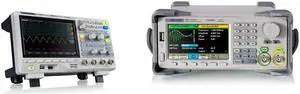 Siglent Technologies SDS1104X-E 100Mhz Digital Oscilloscope 4 channels Standard Decoder, Grey and Siglent Technologies SDG1032X Arbitrary Waveform - Function Generator