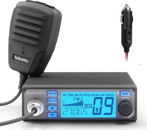Radioddity CB-500 CB Radio Mobile Transceiver with Noise Reduction, AM FM, 4W Power Output, Instant Emergency Channel 9/19, Support PA System, and 7 Color Backlit Display, for Truckers