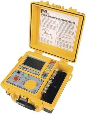 61-796 Earth Ground Resistance Tester, 3-Pole, Carrying Case Included,Yellow,Green,Red