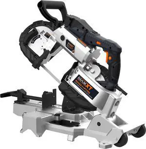 MAXXT Band Saw with Lightweight Aluminum Base 10 Amp 5 Inch Deep Cut Variable Speed Handheld Automatic Multipurpose Cut with Carrying Wheels Portable