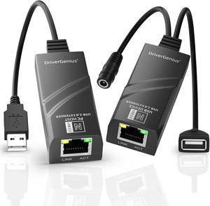 DriverGenius USB 2.0 Extender to RJ45 Over Cat5e/ cat6 Connection up to 50 Meters, Driver-Free Version Ethernet Extension Adapter (NT50-A)