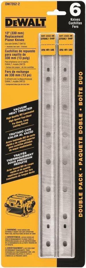 Planer Blades, Heat Treated, Double Sided, 13-Inch, 2-Pack (DW7352-2)