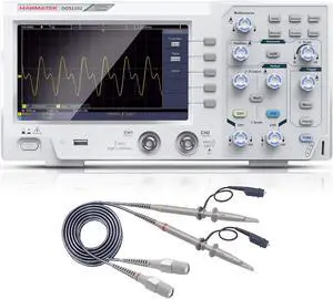 110mhz Bandwidth DOS1102 Digital Oscilloscope with 2 Channels and Screen 7 inch / 18 cm, TFT-LCD Display, Portable Professional Oscilloscope Kit with 500 MS/s *2 Sampling Rate