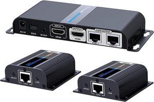 HDMI Extender 1080P@60HZ 1x2 Splitter Device Over CAT6/6A/7/8 Cable, Transmission up to 40m/131ft with Loop-Out Local Display,Support IR Remote Control,EDID Function
