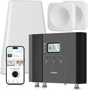 Cell Phone Booster for Multiroom: Boost Cellular Signal up to 10,000 sq ft for All U.S. Carriers | Cell Phone Signal Boosters with 2 Inside Antennas Set for Homes & Offices 2-Story