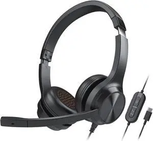 Chat USB On-Ear Headset with Swivel-to-Mute Noise-Cancelling Boom Mic, Mic-Monitoring, SmartComms Kit, Playback and Calls Control for PC, Mac, Consoles