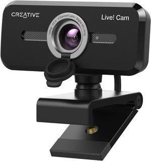 Cam Sync 1080p V2 Full HD Wide-Angle USB Webcam with Auto Mute and Noise Cancellation for Video Calls, Improved Dual Built-in Mic, Privacy Lens Cap, Universal Tripod Mount