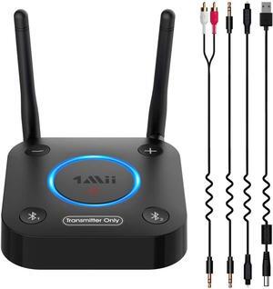 B06TX Bluetooth 5.2 Transmitter for TV to Wireless Headphone/Speaker, Bluetooth Adapter for TV w/Volume Control, AUX/RCA/Optical/Coaxial Audio Inputs, Plug n Play, aptX Low Latency & HD