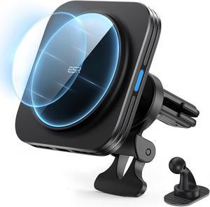MagSafe Car Mount Charger (HaloLock), 15W Magnetic Wireless Car Charger, Compatible with MagSafe Car Charger, Air Vent/Dashboard Phone Holder Mount for iPhone 15/14/13/12, Fast Charging, Black