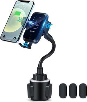 Wireless Car Charger-Cup Holder Phone Mount,Automatic Infrared Smart Sensor Clamping Qi 15W Fast Universal Adjustable Cell Phone Wireless Charging Air Vent Cradle