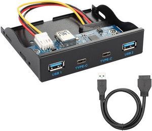 3.5 Inch USB-C USB 3.0 HUB 4 Ports Front Panel Floppy Bay Internal 20Pin Bracket