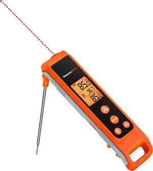 TP420 2-in-1 Instant Read Thermometer for Cooking, Infrared Thermometer Cooking Thermometer with Meat Probe, Non-Contact Laser Meat Thermometer for Griddle Grill Pizza Oven HVAC Pool