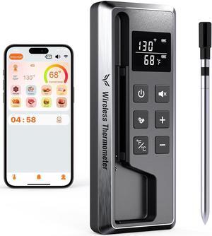 Meat Thermometer Digital Wireless, 800FT Long Range Bluetooth Cooking Thermometer, Food Thermometer for Remote Monitoring of Grill, Oven, Smoker, Air Fryer, Rotisserie, iOS & Android App