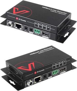 HDBaseT HDMI Extender Over Single Cat5e/6/6a/7 Ethernet Cable 4K@60Hz 130ft, 1080P@60Hz 230ft, Supports CEC, Bi-Directional PoE, IR and RS232 Pass Through, EDID, HDCP 2.2 (4KEX70-L)