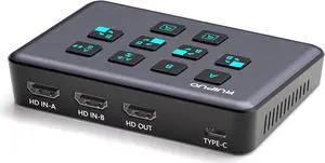 HDMI Live Stream Switcher, 4K 60HZ Video Capture Card USB c HDMI to USB 3.0 Video Capture for Streaming,Podcasting,Compatible with PS5,PS4/Pro,Xbox Series X/S,Xbox One X/S,OBS