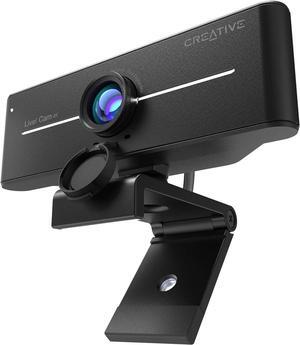 Cam Sync 4K UHD USB Webcam with Backlight Compensation, Up to 40 FPS, 95° Wide-Angle Lens, Privacy Lens, Built-in Mics, Plug & Play for PC and Mac