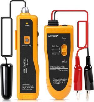 Underground Wire Locator, Underground Cable Locator for Pet Fence Buried Sprinkler Valve, Cable Tester for Locating Irrigation Tone Generator Kit Probe, Electrical Wire Tracer with Earphone