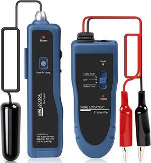 Underground Cable Locator, Electrical Wire Tracer, Rechargeable Underground Wire Locator for Pet Fence Buried Sprinkler Valve, Cable Tester for Locating Irrigation Tone Generator Kit Probe