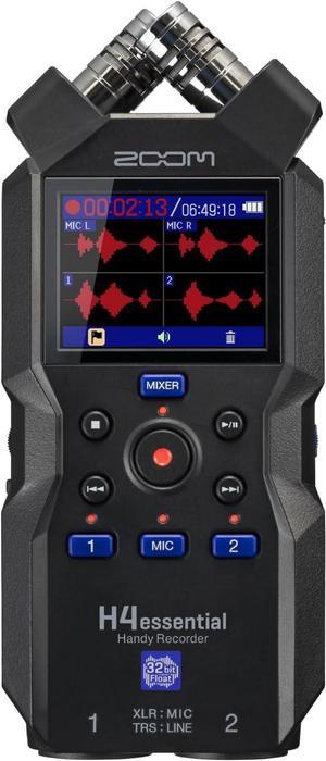 H4essential 4-Track Handy Recorder (2024 Model, Essential Series) with 32-Bit Float, Accessibility, Stereo Microphones, 2 XLR/TRS Combo Inputs, USB Interface, for Musicians, Podcasters, and More