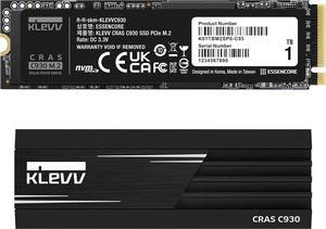 CRAS C930 1TB M.2 NVMe PCIe Gen4x4 Internal Gaming SSD Heatsink Included, Compatible with PS5, up to 7400MB/s with DRAM Cash (K01TBM2SP0-C93)