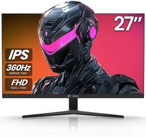 CRUA 27" Gaming Monitor, 360Hz IPS Computer Monitor, FHD 1920×1080, 120% sRGB, AMD FreeSync Compatible, 2×HDMI 2.0, 2×DisplayPort 1.4, VESA Mount, Black CRUA 27" Gaming Monitor, 360Hz IPS Computer Monitor, FHD 1920×1080, 120% sRGB, AMD FreeSync Compatible, 2×HDMI 2.0, 2×DisplayPort 1.4, VESA Mount, Black