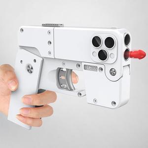 LIMORUNS Transformer Phone Case Toy GunSoft Bullet Toy Gun Shell EjectingToy Pistol GunAgent X Realistic Toy Gun for Boys and Girls Above 12 White