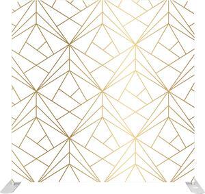 Bakod Golden Geometric Elegance on White Pillow-case Cover Tension Fabric Display Backdrop w/ 8ftx8ft Frame