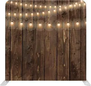 Bakod String Lights on Wood Pillow-case Cover Tension Fabric Display Backdrop w/ 8ftx8ft Frame