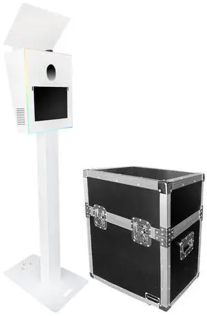 Bella Portable Photo Booth Shell with Travel Road Case - WHITE