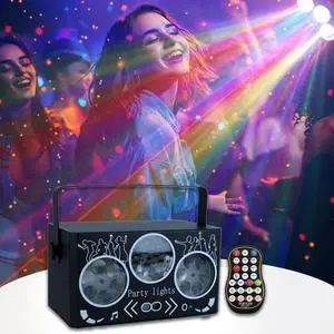 BAKOD Kaleidoscope Gobo LED Party Light  Sound Activated & Remote Controlled for DJ, Disco, Party, Club, Bar, Parties