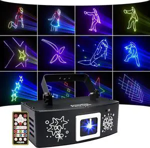 BAKOD 3D Animated Projector Light  LED Motion Projection Lamp with Rotating Color Patterns, Remote Control, Indoor/Outdoor Decorative Lighting DJ Disco Stage Light for Parties, Events, Clubs