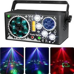 BAKOD 7-in-1 World Window Party Light  LED + Laser + GOBO DJ Light with Sound & DMX Control for DJ, Disco, Party, Club, Bar, Parties