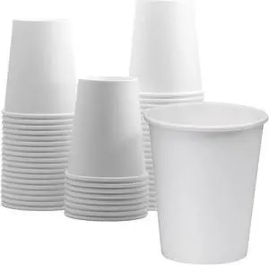 10oz Paper Coffee Cups Disposable White-Hot Cups for Coffee Tea Hot Chocolate Leak-Resistant Durable High-Temperature Compatible Minimalist Design - Carton of 1000 Counts.