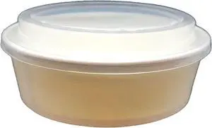 42oz White Paper Deli Containers and Clear Plastic Lids - Carton of 100 Counts.