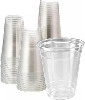 12oz Crystal Clear PET Plastic Cups, Disposable Cold Cups 98mm Diameter - Carton of 1000 Counts.