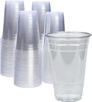 20oz PET Plastic Cups, BPA-Free, Disposable Cold Cups - Carton of 1000 Counts.