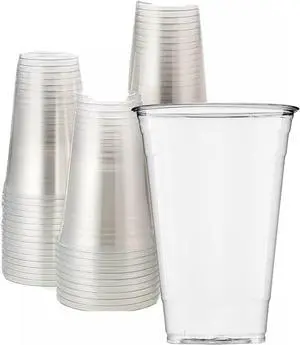 32oz BPA-Free Crystal Clear Disposable Cold Cups for Business and Personal Use - Carton of 500 Counts.