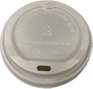 90mm Green Eco Compostable PLA Dome Lids for 12-20oz Paper Hot Cups, Environmentally Friendly. Carton of 1000 counts