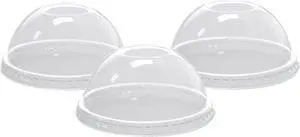 98mm PET Plastic Dome Straw Slot Lid, BPA-Free, Crystal-Clear Design, Versatile Application. Carton of 1000 Counts