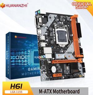 HUANANZHI H61 Motherboard M-ATX For LGA 1155 Support i3 i5 i7 DDR3 1333 1600MHz 16GB SATA M.2 USB2.0 VGA HDMI-Compatible