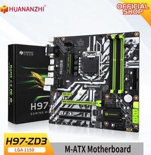 HUANANZHI H97 ZD3 H97 motherboard LGA 1150 MATX SATA3 USB30 NVME NGFF M2 SSD support nonecc RAM core i3 4130 i5 4460 i7 4770