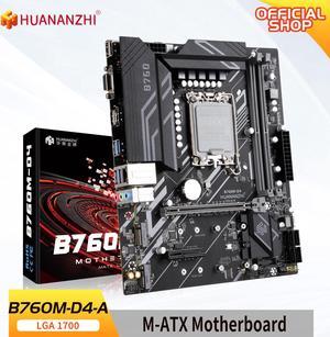 HUANANZHI B760 D4 M-ATX DDR4 Motherboard Support 12 13 Gen( LGA 1700 CPU 12100F 12400F 12490F 12600F 12700F 13600F)