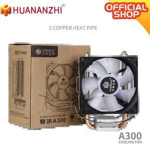 HUANANZHI A300 2 Copper Heat Pipe LED CPU Cooler Cooling Fan Radiator Quiet SINGLE Fan Heatsink applicable to LGA 1150 1151 1155 series Suitable for CPUs up to 95W TDP